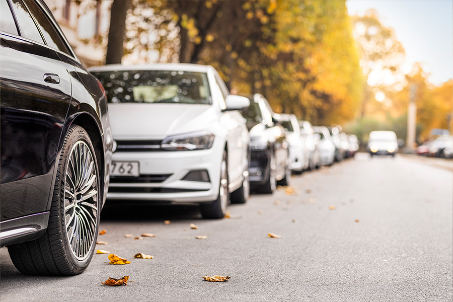 Parking cars on a street