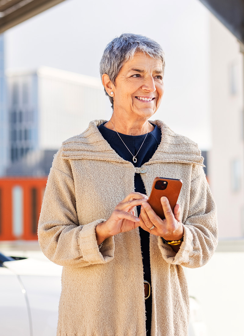 woman with phone