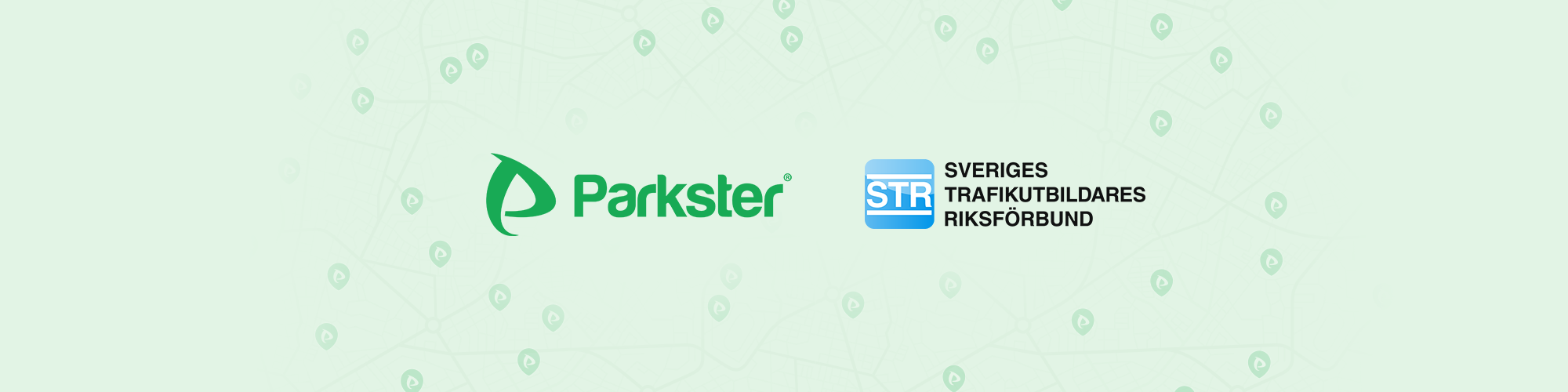 Ljusgrön bakgrund, Parskters och STR's logga ovanpå.