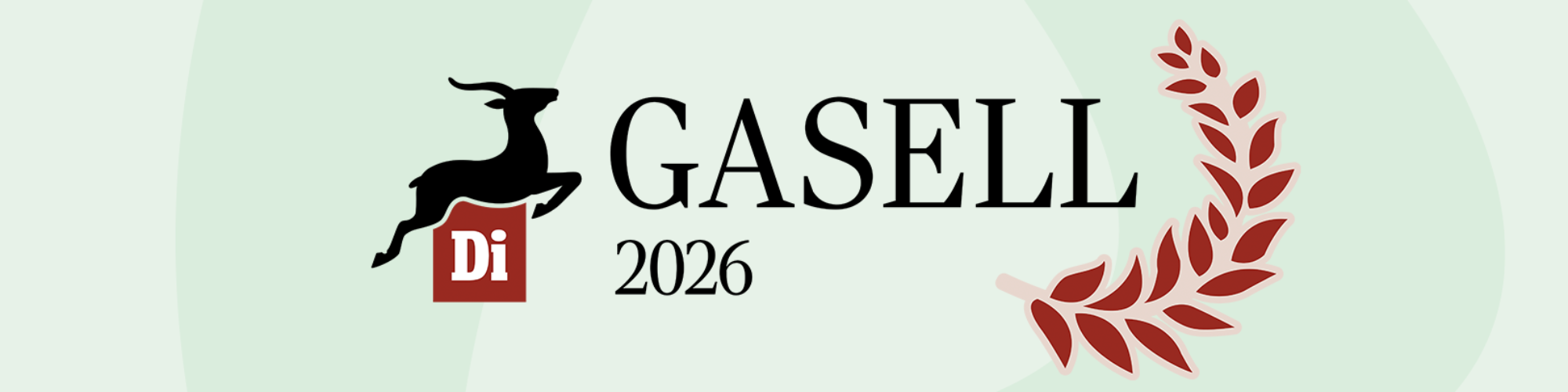 Light green background and DI Gasell logo