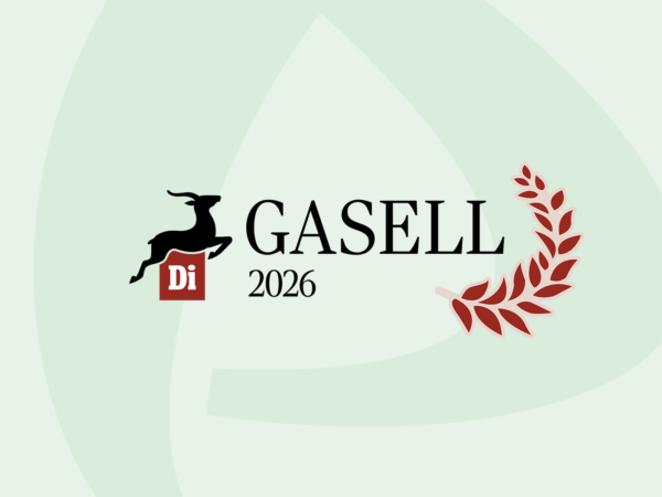 Light green background and DI Gasell logo
